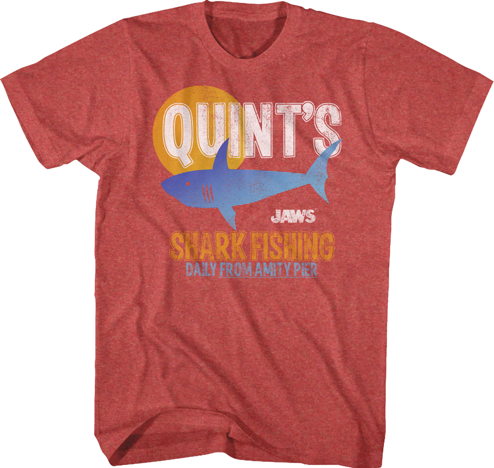 Quint's Shark Fishing Daily From Amity Pier Jaws T-Shirt