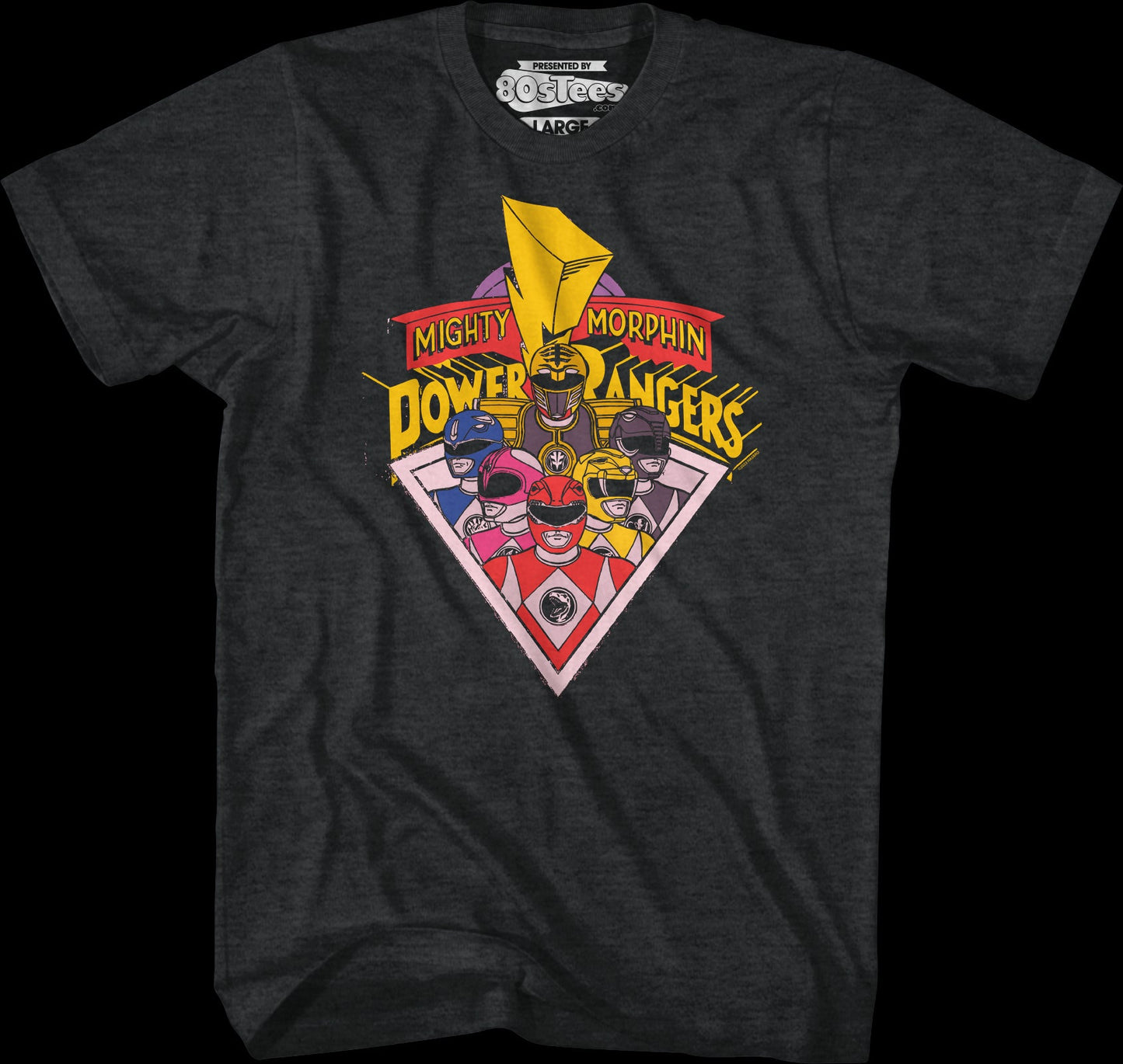 Rangers And Logo Mighty Morphin Power Rangers T-Shirt
