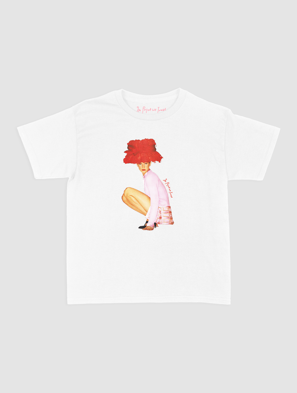 really big hat baby tee