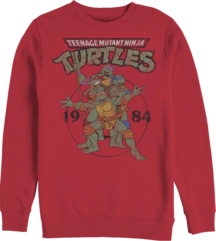 Red 1984 Teenage Mutant Ninja Turtles Sweatshirt