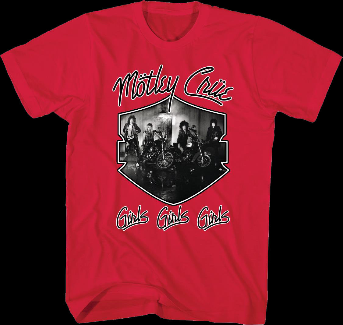 Red Girls Girls Girls Motley Crue T-Shirt
