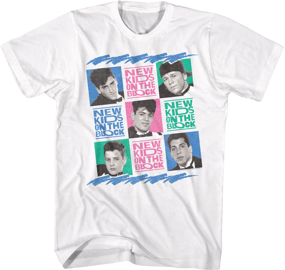 Retro Tuxes In Squares New Kids On The Block T-Shirt