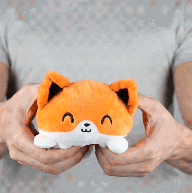 TeeTurtle Reversible Fox Plushie (Orange)