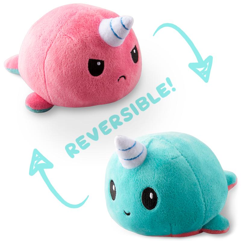 TeeTurtle Reversible Narwhal Plushie (Pink + Aqua)