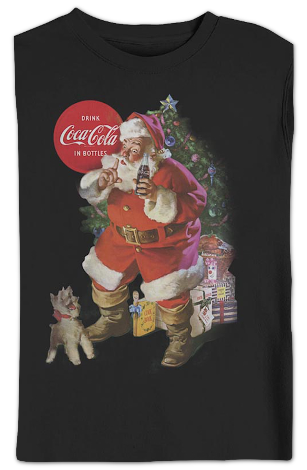 Santa Claus And Puppy Coca-Cola Sweatshirt