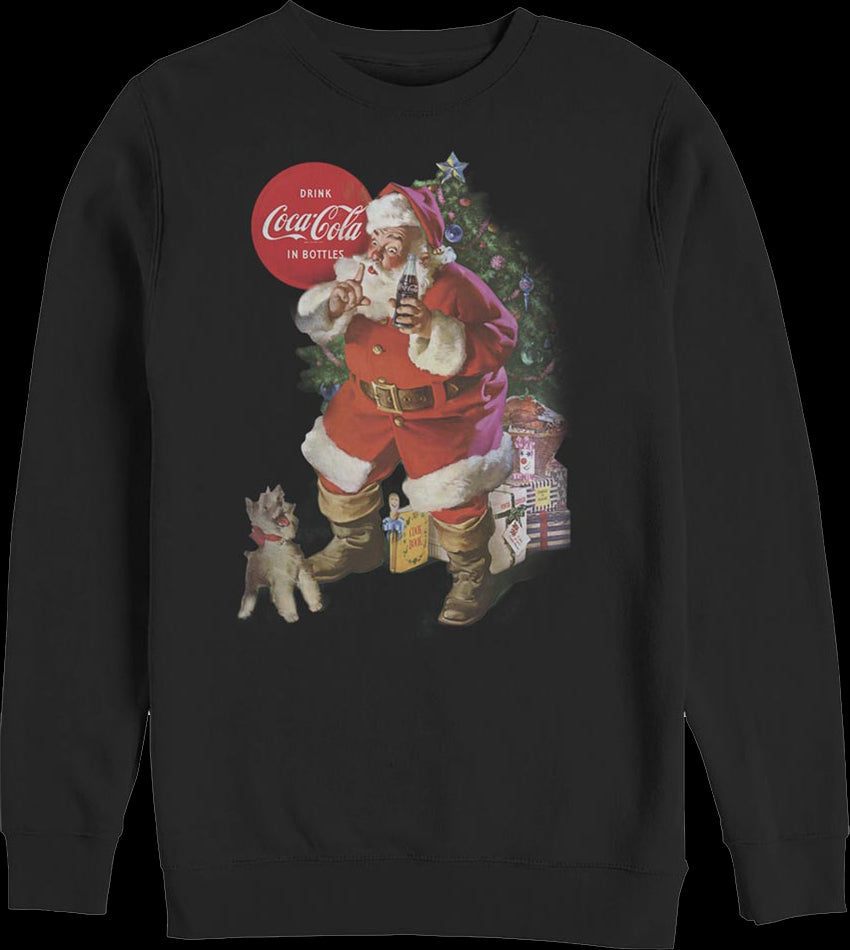 Santa Claus And Puppy Coca-Cola Sweatshirt