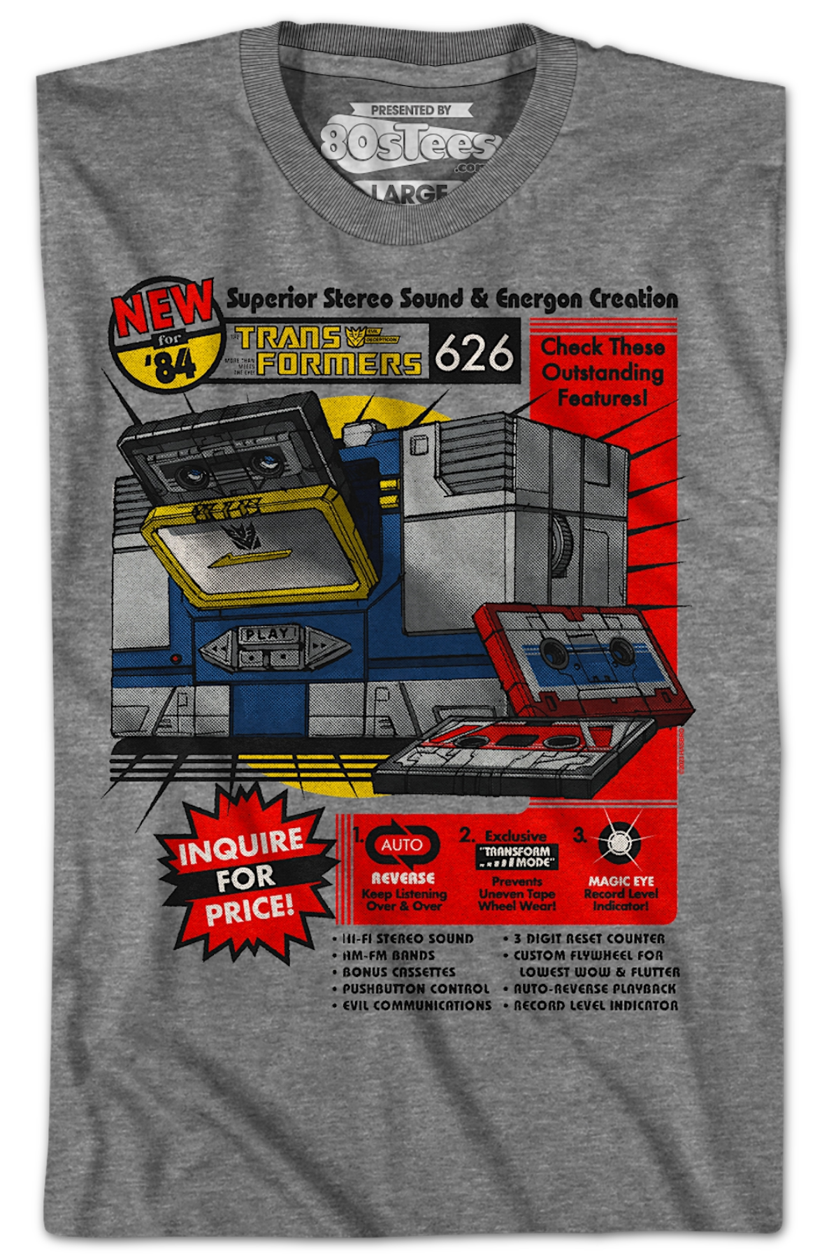 Soundwave Stereo Cassette Transformers T-Shirt