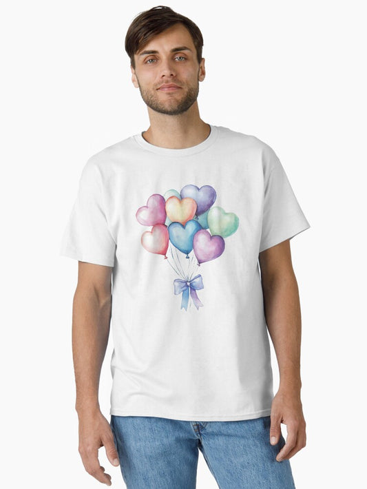 Multi-colored heart balloons Classic T-Shirt
