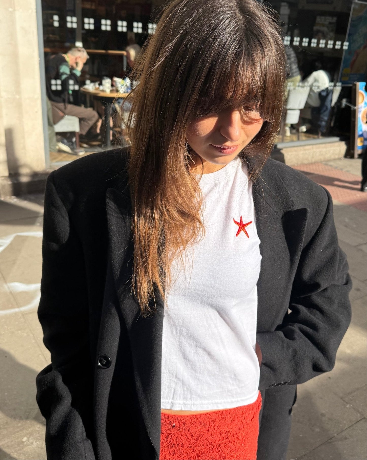 starfish embroidered baby tee