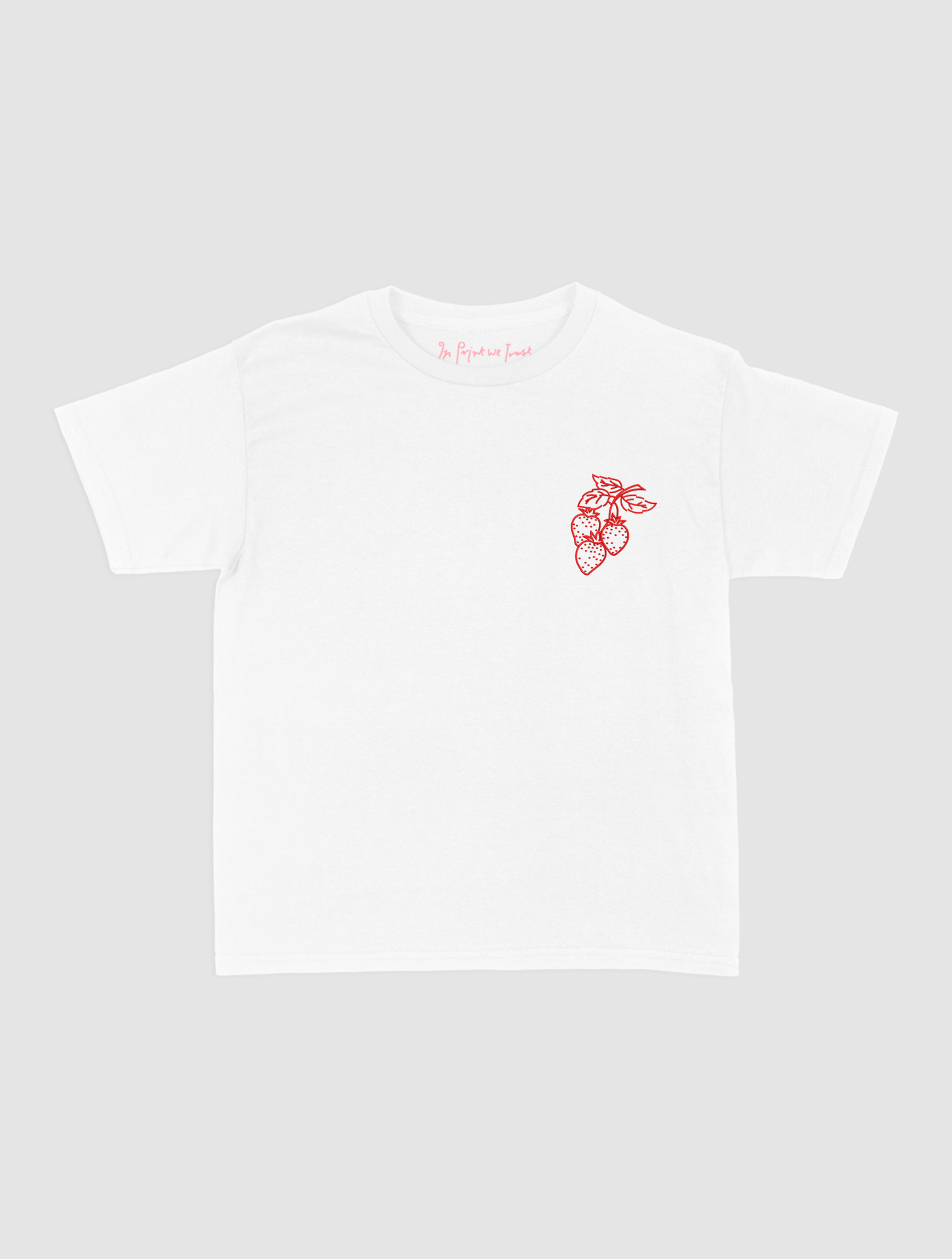 strawberry embroidered baby tee