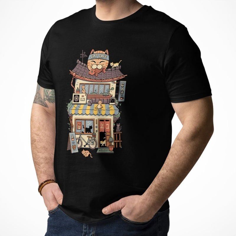 Japanese Tee Shirt - Neko Coffee