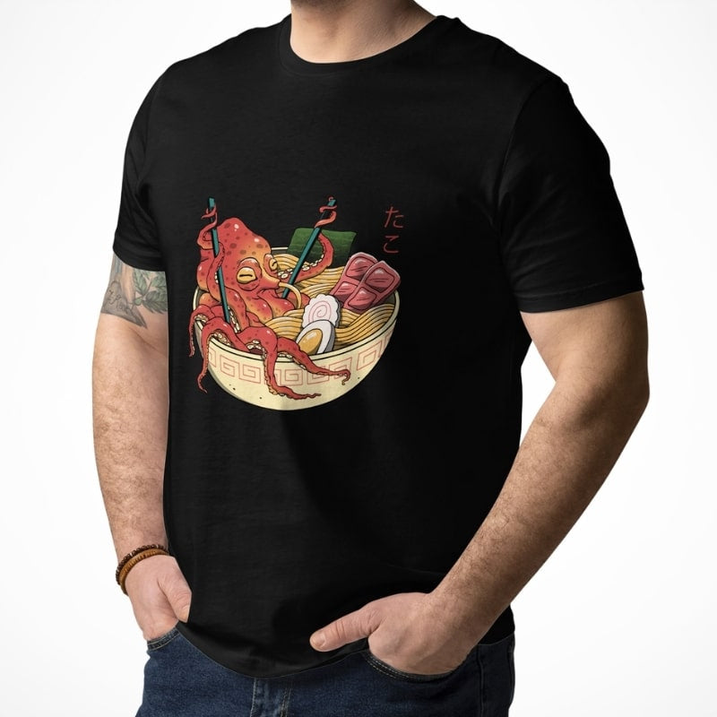 Japanese Tee Shirt - Octopus Ramen