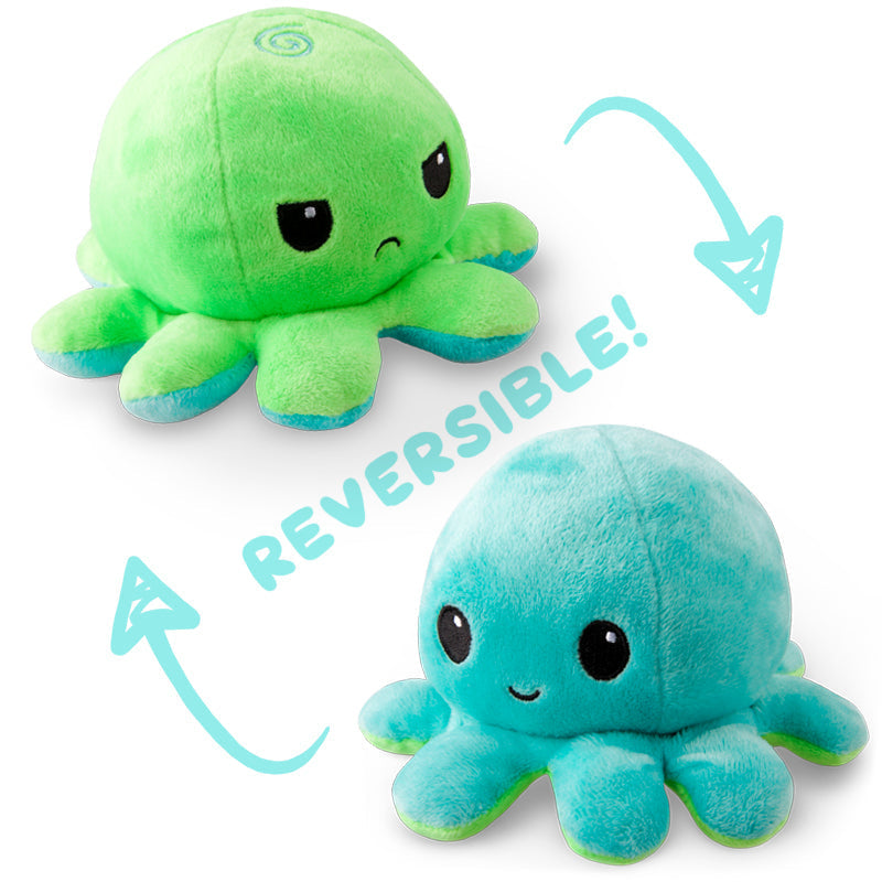 TeeTurtle Reversible Octopus Plushie (Green + Aqua)