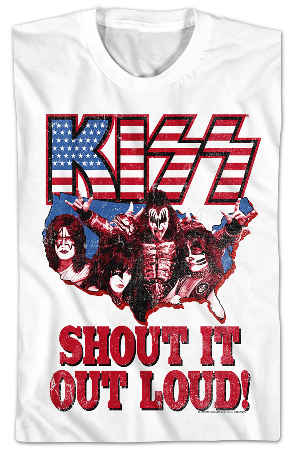 US Map Shout It Out Loud KISS T-Shirt