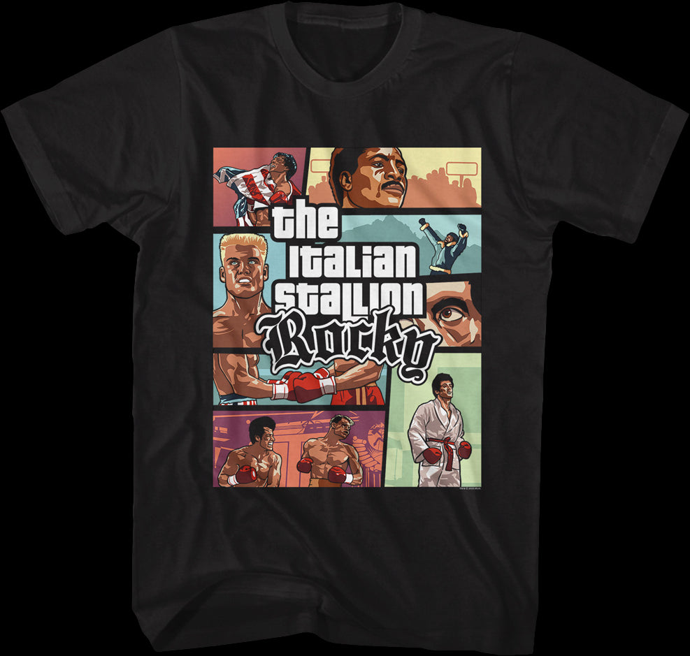 Video Game Panels Rocky IV T-Shirt
