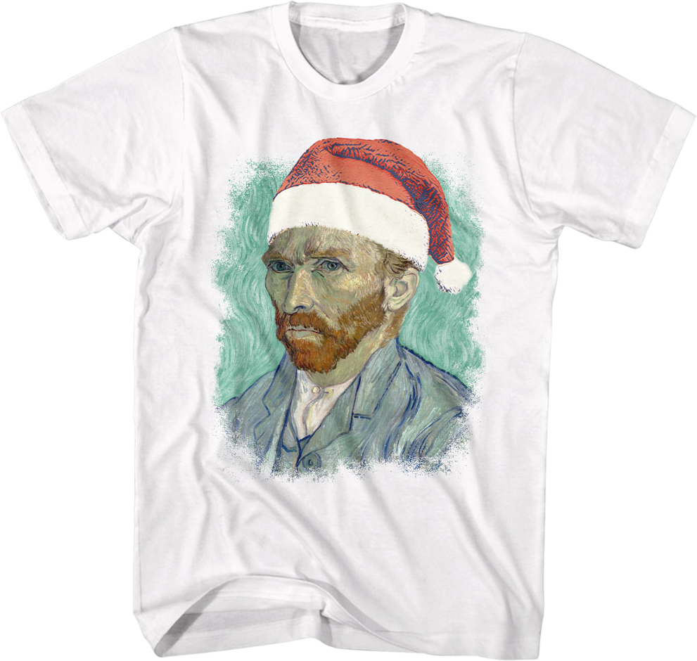Vincent van Gogh In Santa Claus Hat Art Gallery T-Shirt