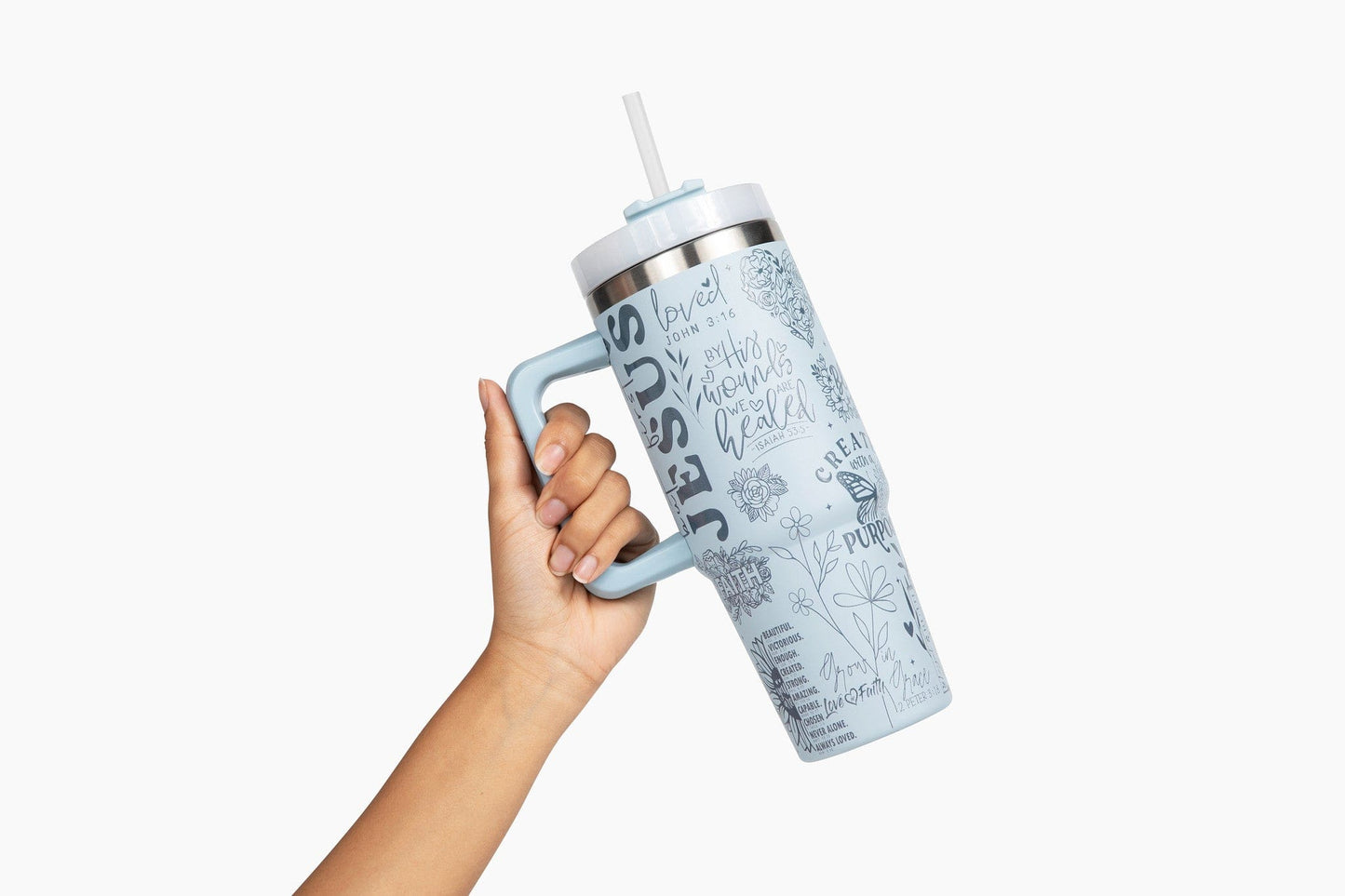 Jesus All Over Print Stainless Steel 30oz Tumbler With Handle
