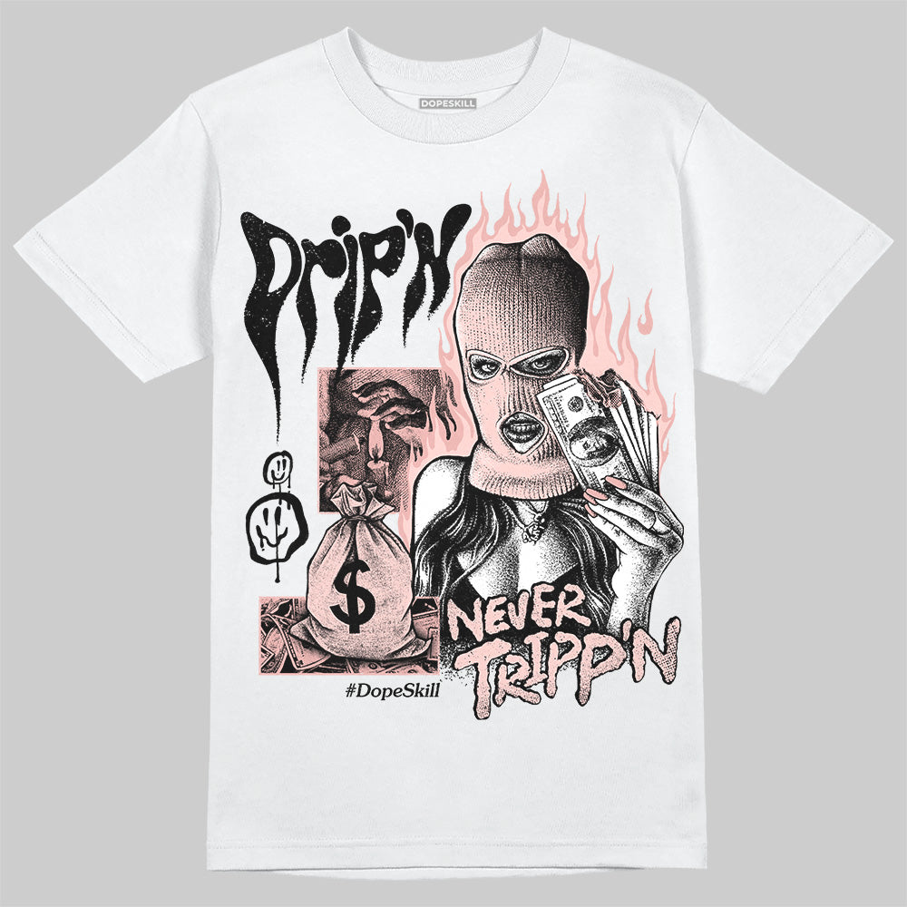 Leather Curb Glitter Pale Pink DopeSkill T-Shirt Drip'n Never Tripp'n Graphic
