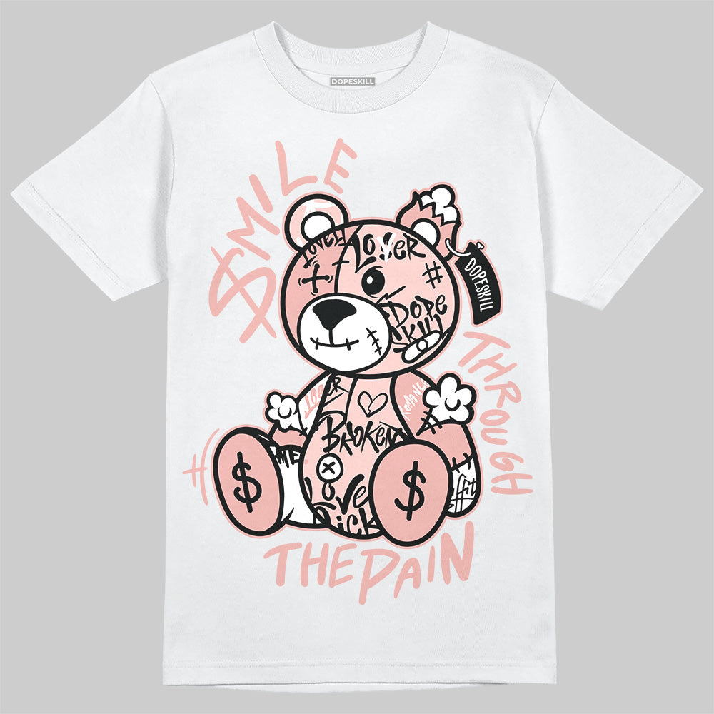 Leather Curb Glitter Pale Pink DopeSkill T-Shirt Smile Through The Pain Graphic