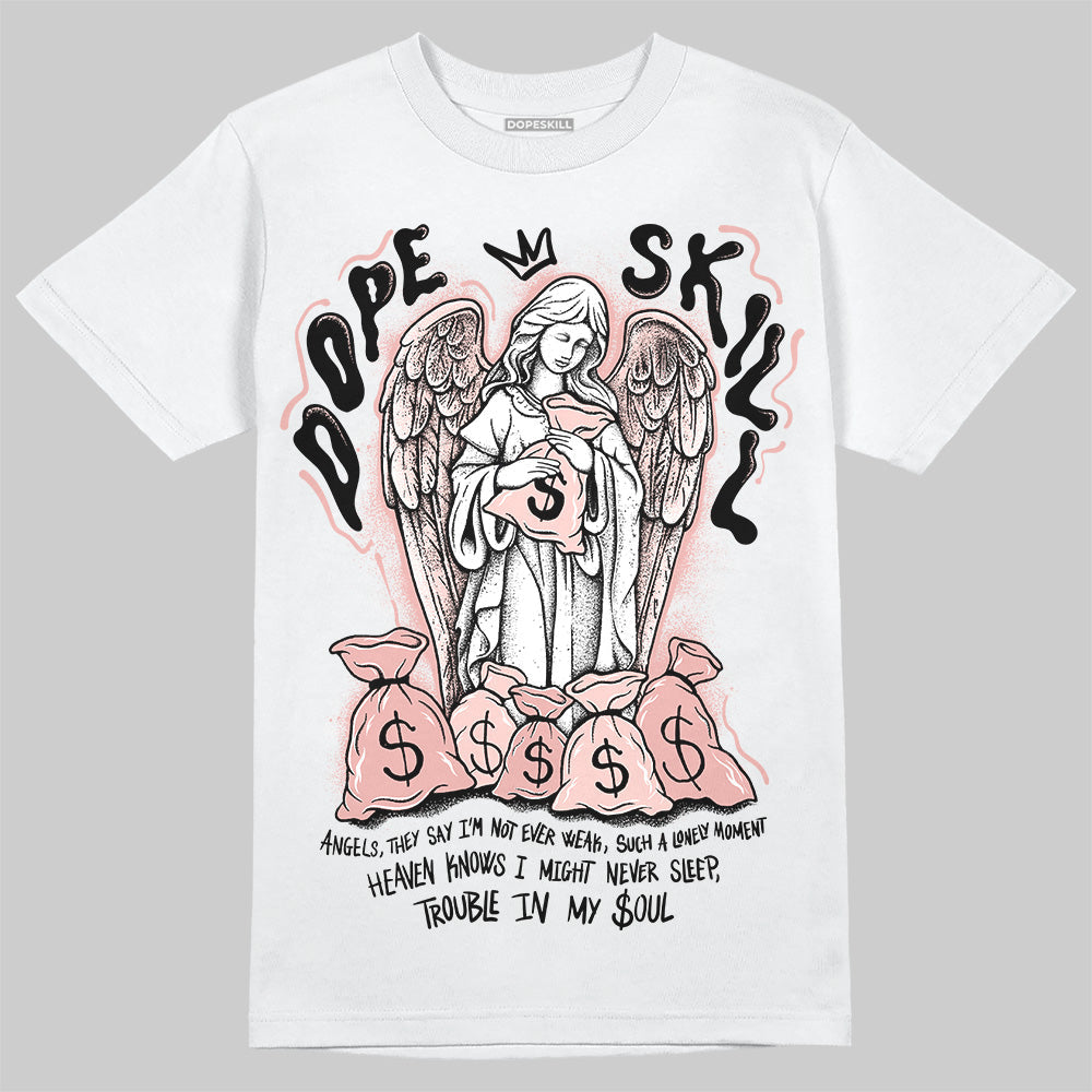 Leather Curb Glitter Pale Pink DopeSkill T-Shirt Angels Graphic