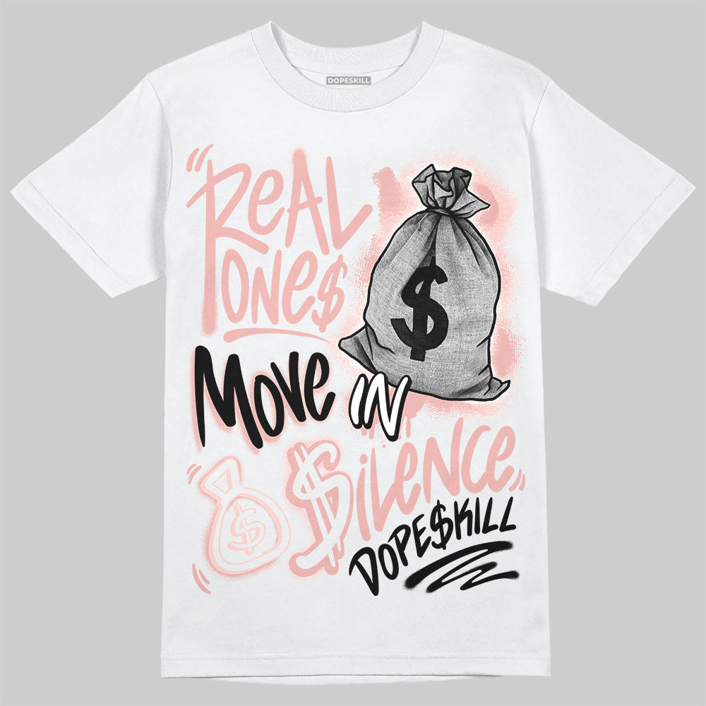 Leather Curb Glitter Pale Pink DopeSkill T-Shirt Real Ones Move In Silence Graphic