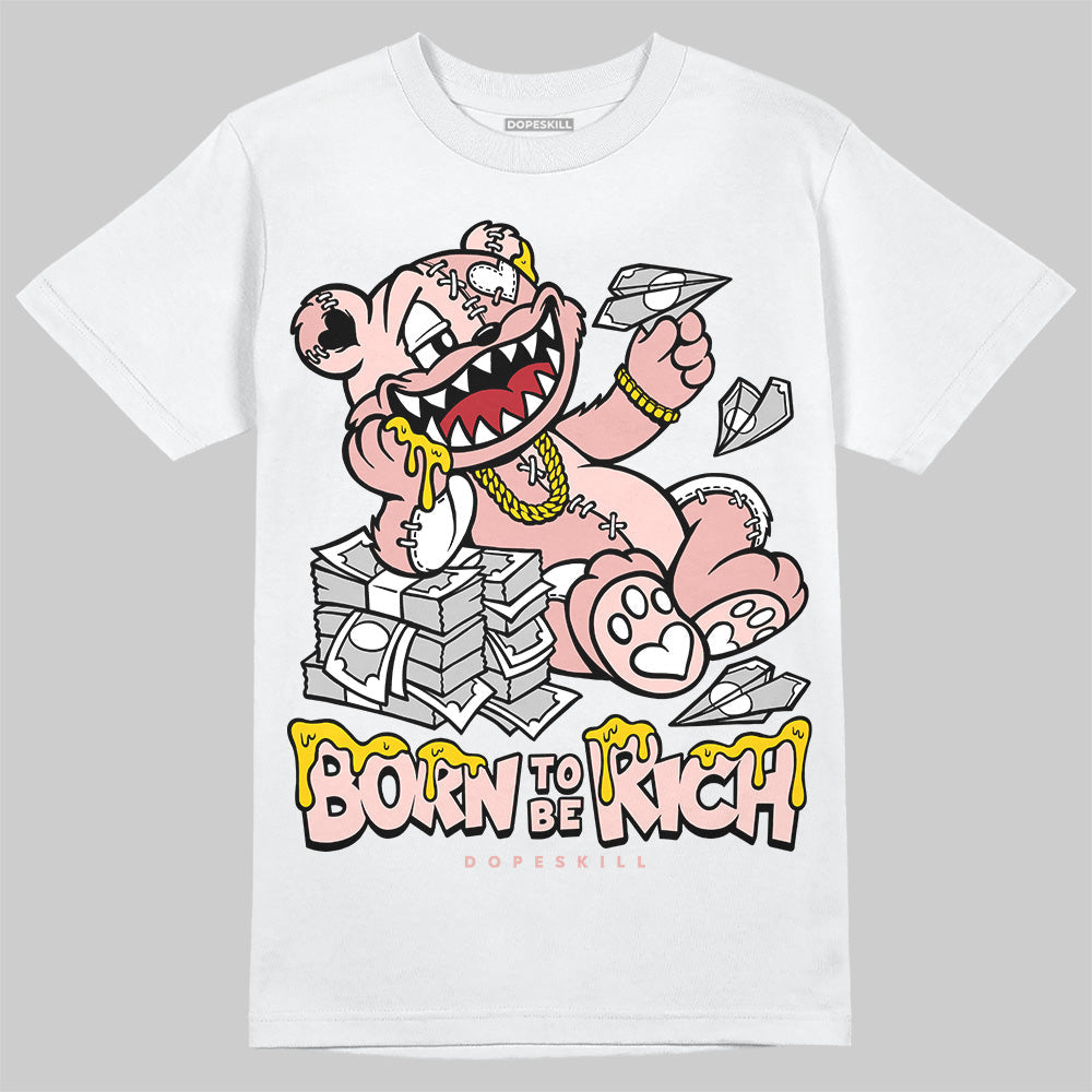 Leather Curb Glitter Pale Pink DopeSkill T-Shirt Born To Be Rich Graphic