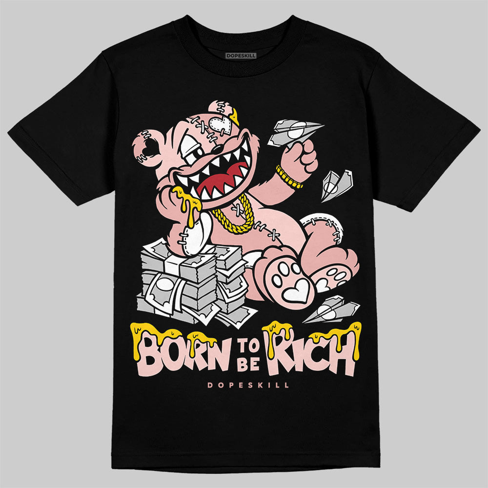 Leather Curb Glitter Pale Pink DopeSkill T-Shirt Born To Be Rich Graphic
