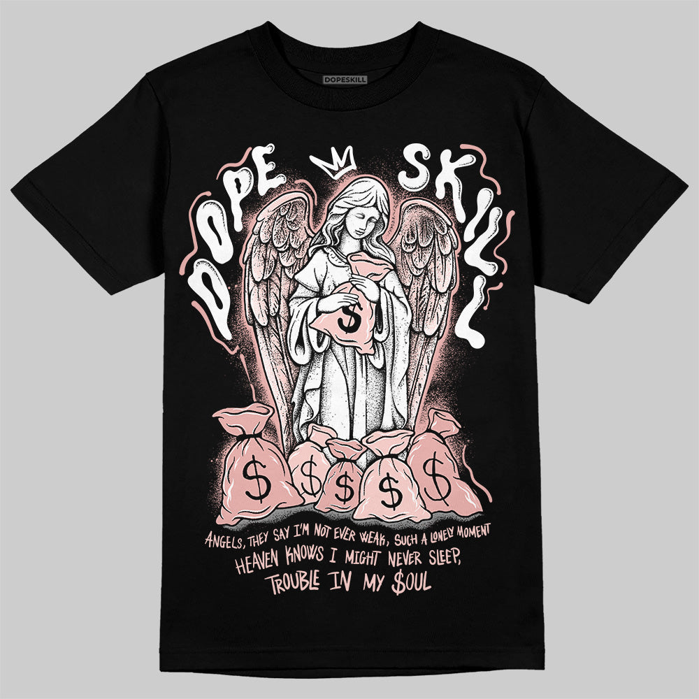 Leather Curb Glitter Pale Pink DopeSkill T-Shirt Angels Graphic