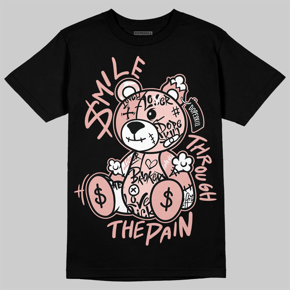 Leather Curb Glitter Pale Pink DopeSkill T-Shirt Smile Through The Pain Graphic