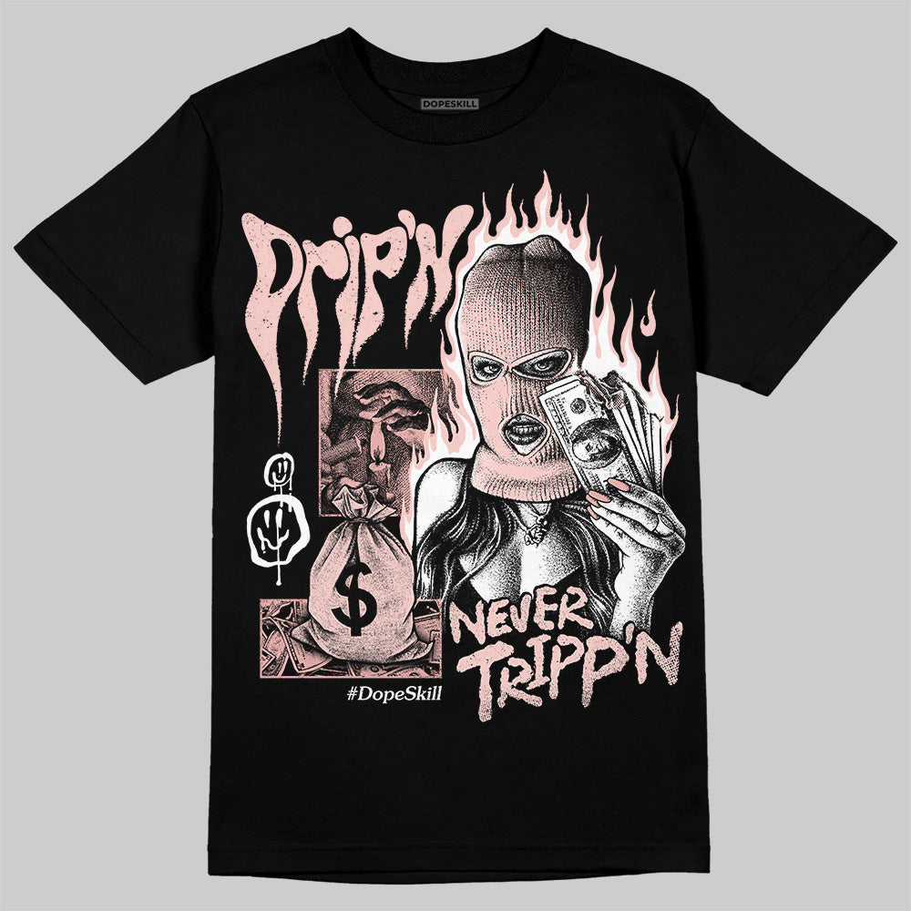 Leather Curb Glitter Pale Pink DopeSkill T-Shirt Drip'n Never Tripp'n Graphic