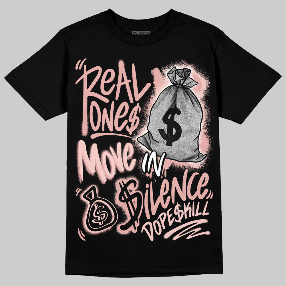 Leather Curb Glitter Pale Pink DopeSkill T-Shirt Real Ones Move In Silence Graphic