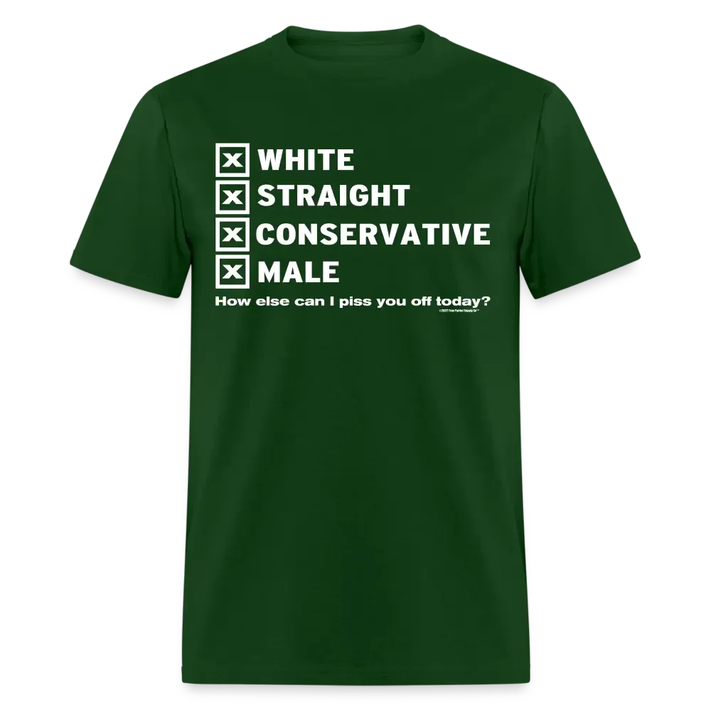 White Straight Conservative Male Unisex Classic T-Shirt