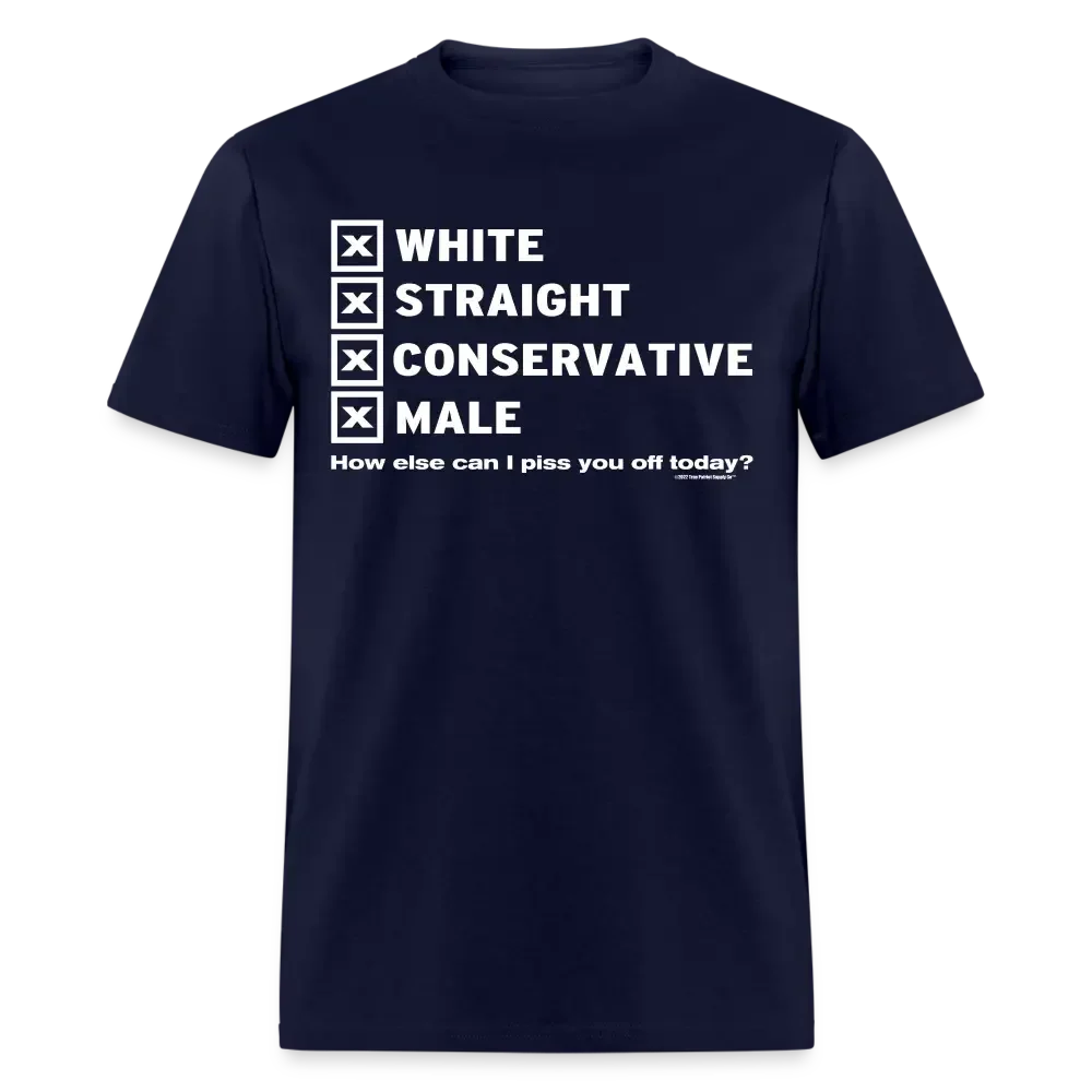 White Straight Conservative Male Unisex Classic T-Shirt