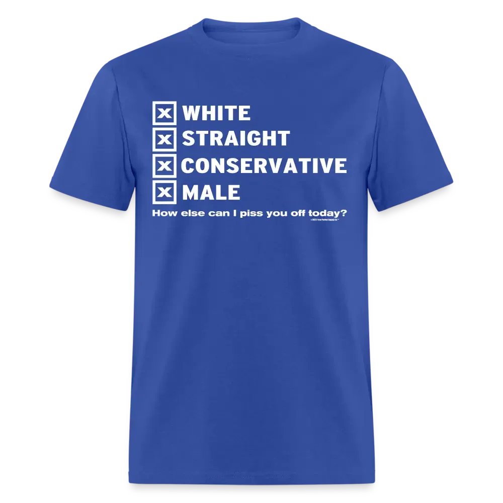 White Straight Conservative Male Unisex Classic T-Shirt