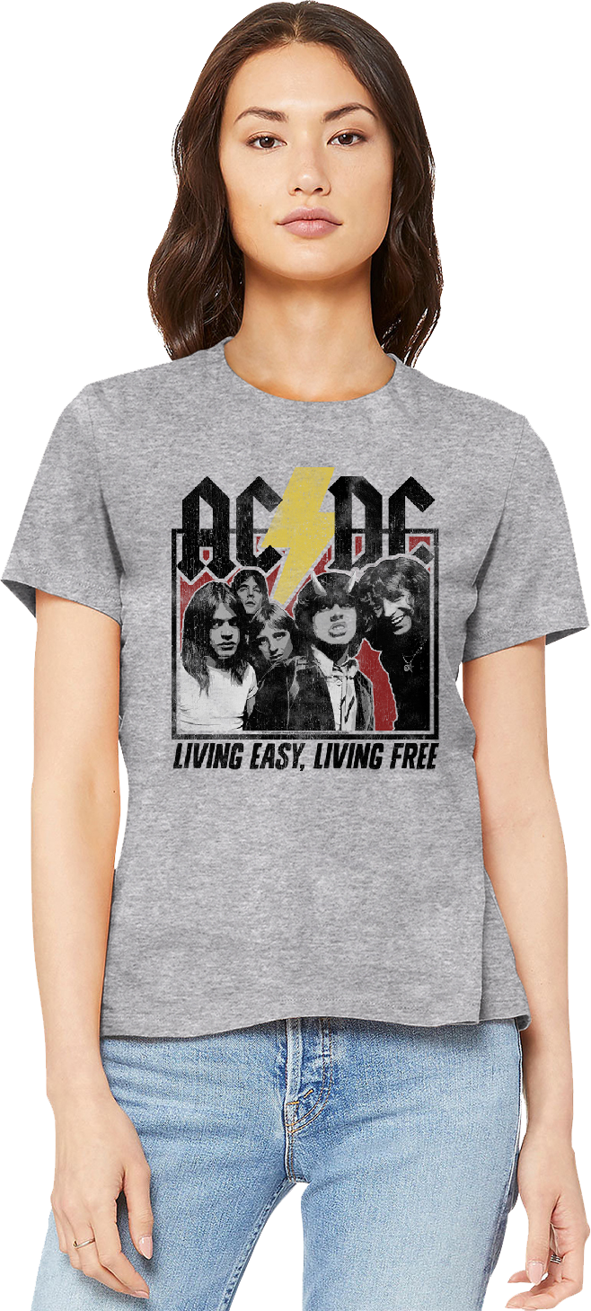 Womens Living Easy Living Free ACDC Shirt