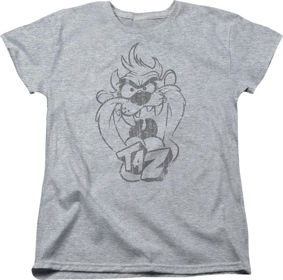 Womens Taz Sketch Looney Tunes Shirt